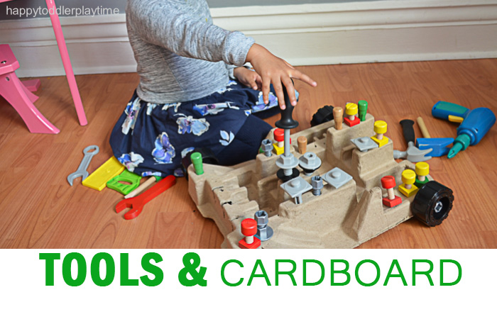 Tools & Cardboard Activity Center - Happy Toddler Playtime