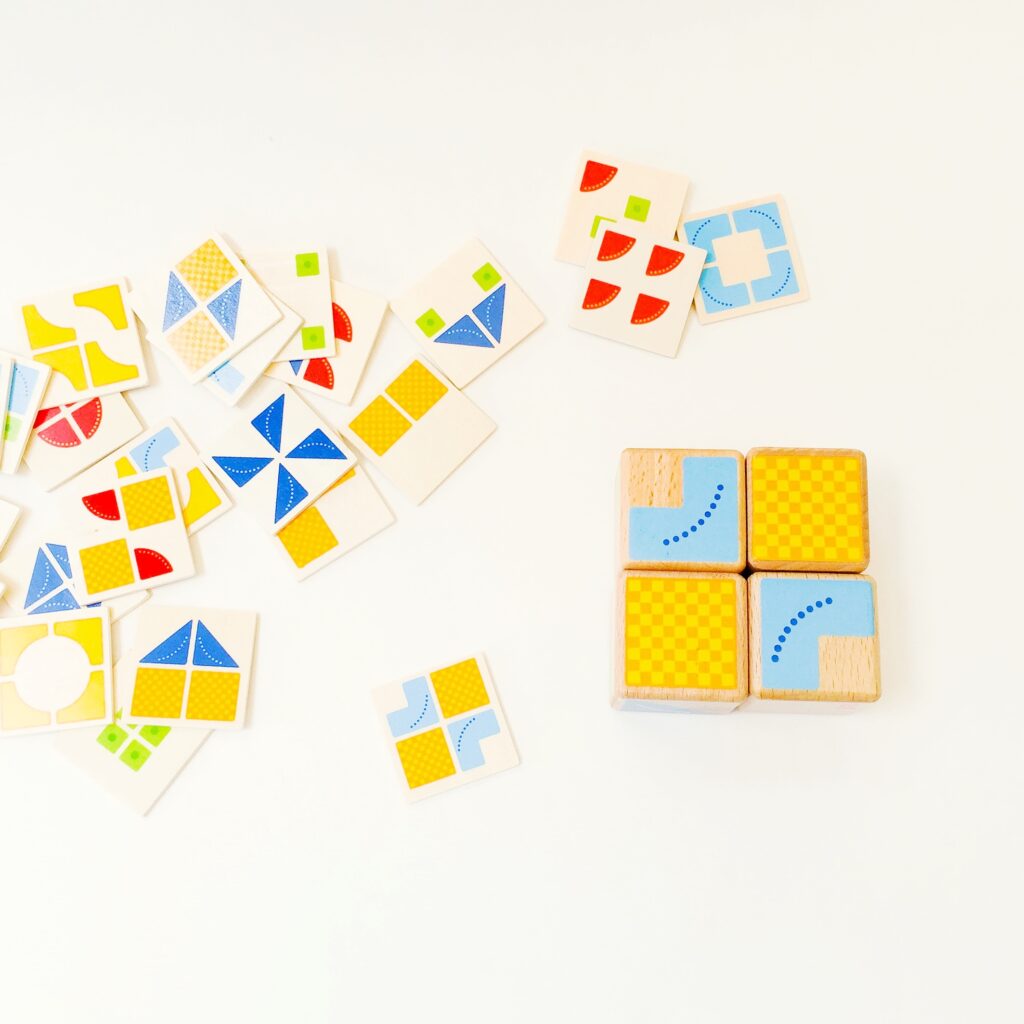 GOKI WOODEN CUBE PUZZLE: A Pattern Matching Game - Happy Toddler Playtime