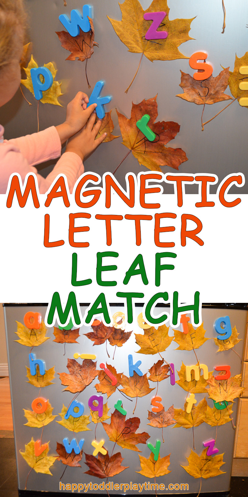 Magnetic Letter Leaf Match for toddlers and preschoolers