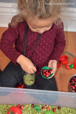 Christmas Kitchen Sensory Bin - Happy Toddler Playtime