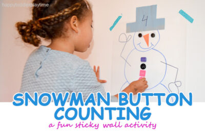 Snowman Button Counting Sticky Wall - Happy Toddler Playtime