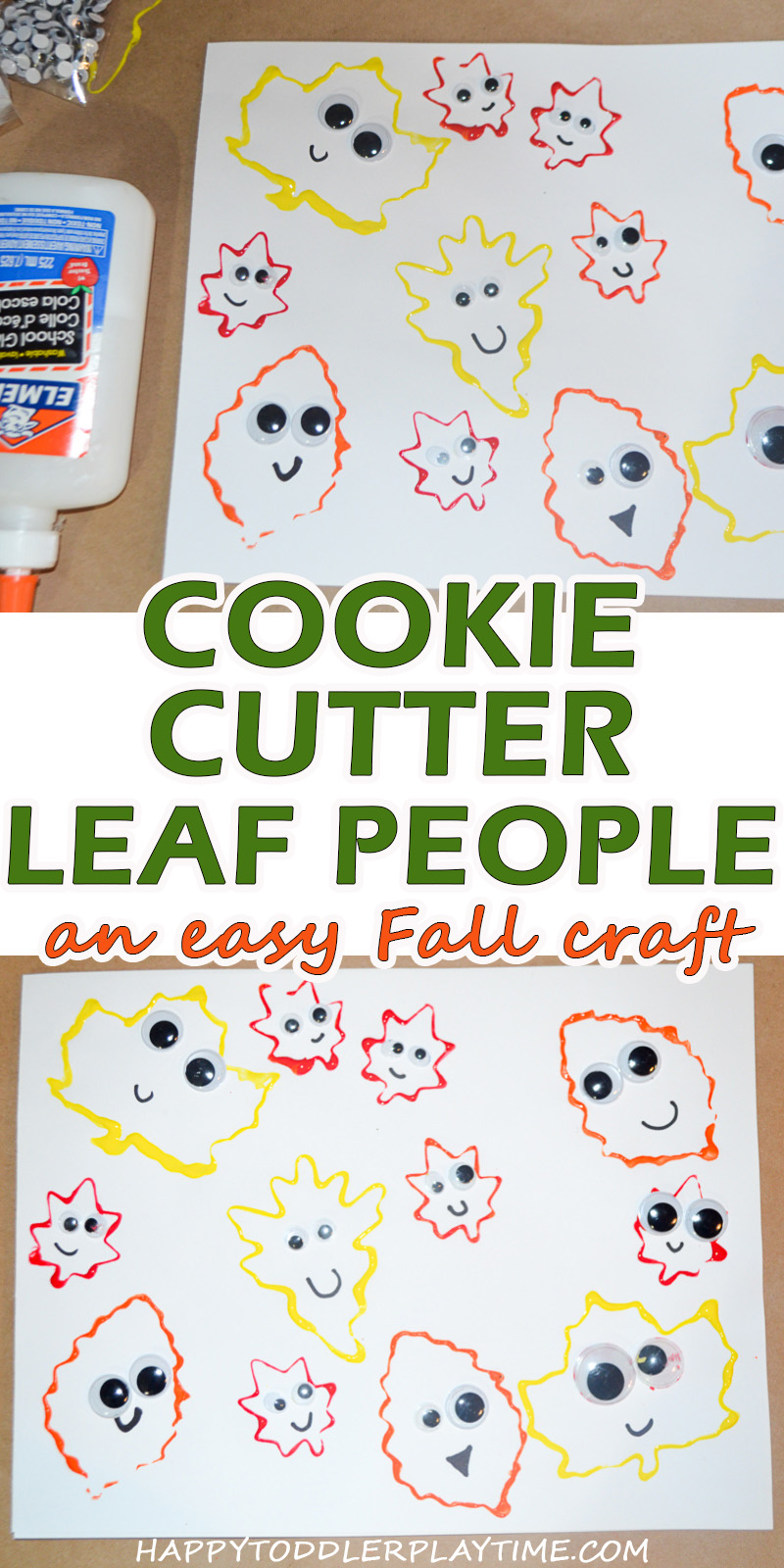 Cookie Cutter Leaf People Craft for toddlers and preschoolers