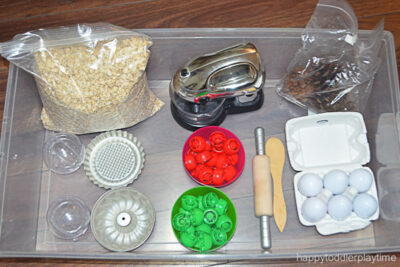 Christmas Baking Sensory Bin - Happy Toddler Playtime