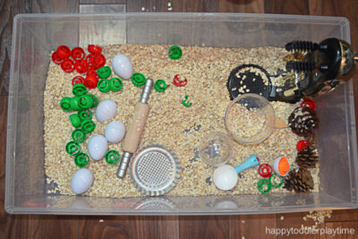 Christmas Baking Sensory Bin - Happy Toddler Playtime