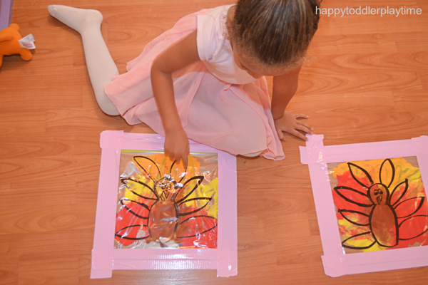 Mess Free Thanksgiving Art Activity - Happy Toddler Playtime