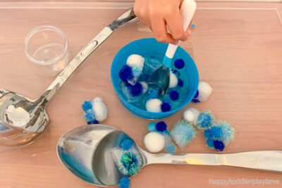 Frozen Pom Pom Soup - Happy Toddler Playtime