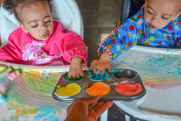 Two Ingredient Edible Finger Paint for Babies & Toddlers
