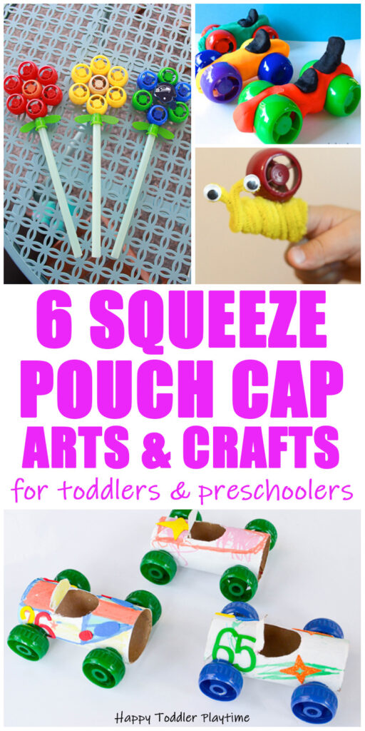 30+ Squeeze Pouch Cap Arts and Crafts for toddlers and preschoolers