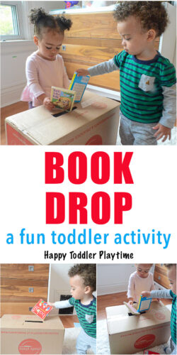 Book Drop Toddler Activity - Happy Toddler Playtime