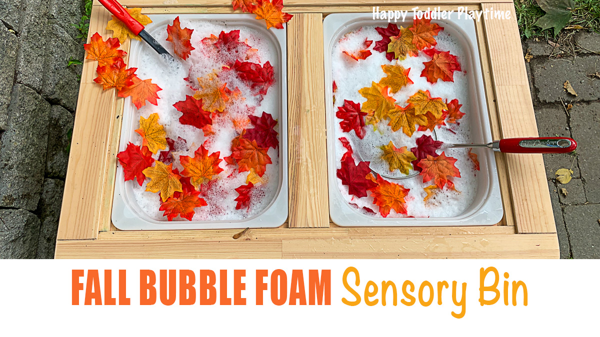 Fall bubble foam sensory bin