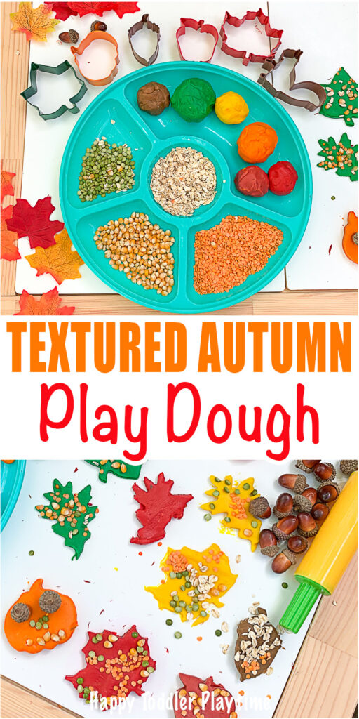 Textured autumn play dough invitation for kids