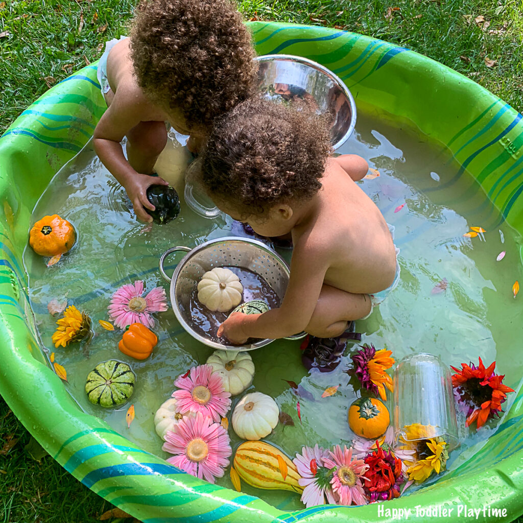 FLOWER PUMPKIN Sensory Soup for toddlers and preschoolers