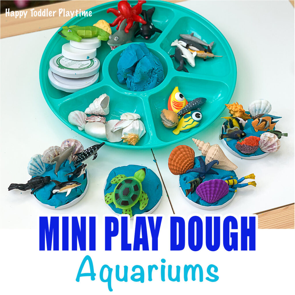 play dough aquariums activity for toddlers and preschoolers and kindergarteners