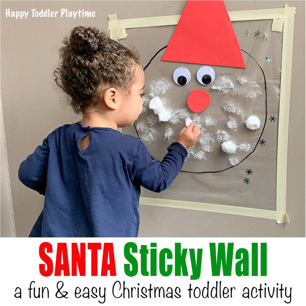Santa Sticky Wall Toddler Activity christmas craft