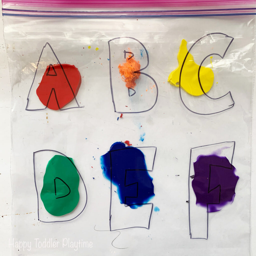 Alphabet sensory learning bag for babies and toddlers