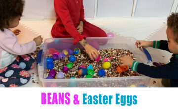 Beans and Easter Eggs Sensory Bin