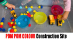 Pom Pom Construction Site color sorting activity