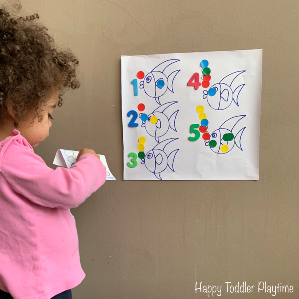 Sticker Fish Counting toddler dot sticker math activity 