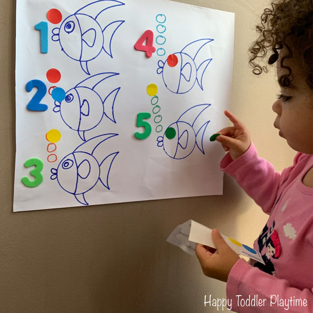 Sticker Fish Counting toddler dot sticker math activity 