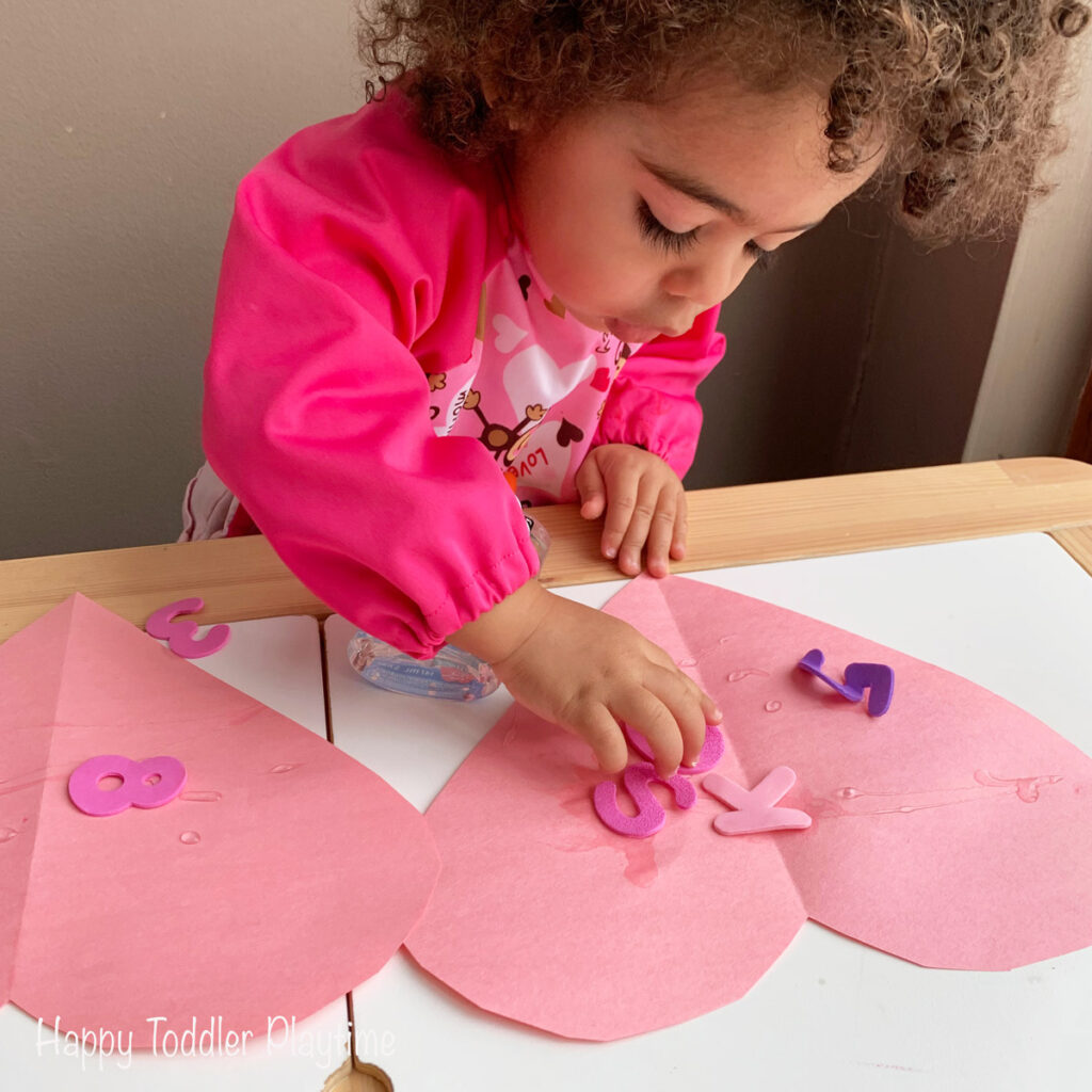 Valentines Day Gluing Activity fine motor activity for toddlers