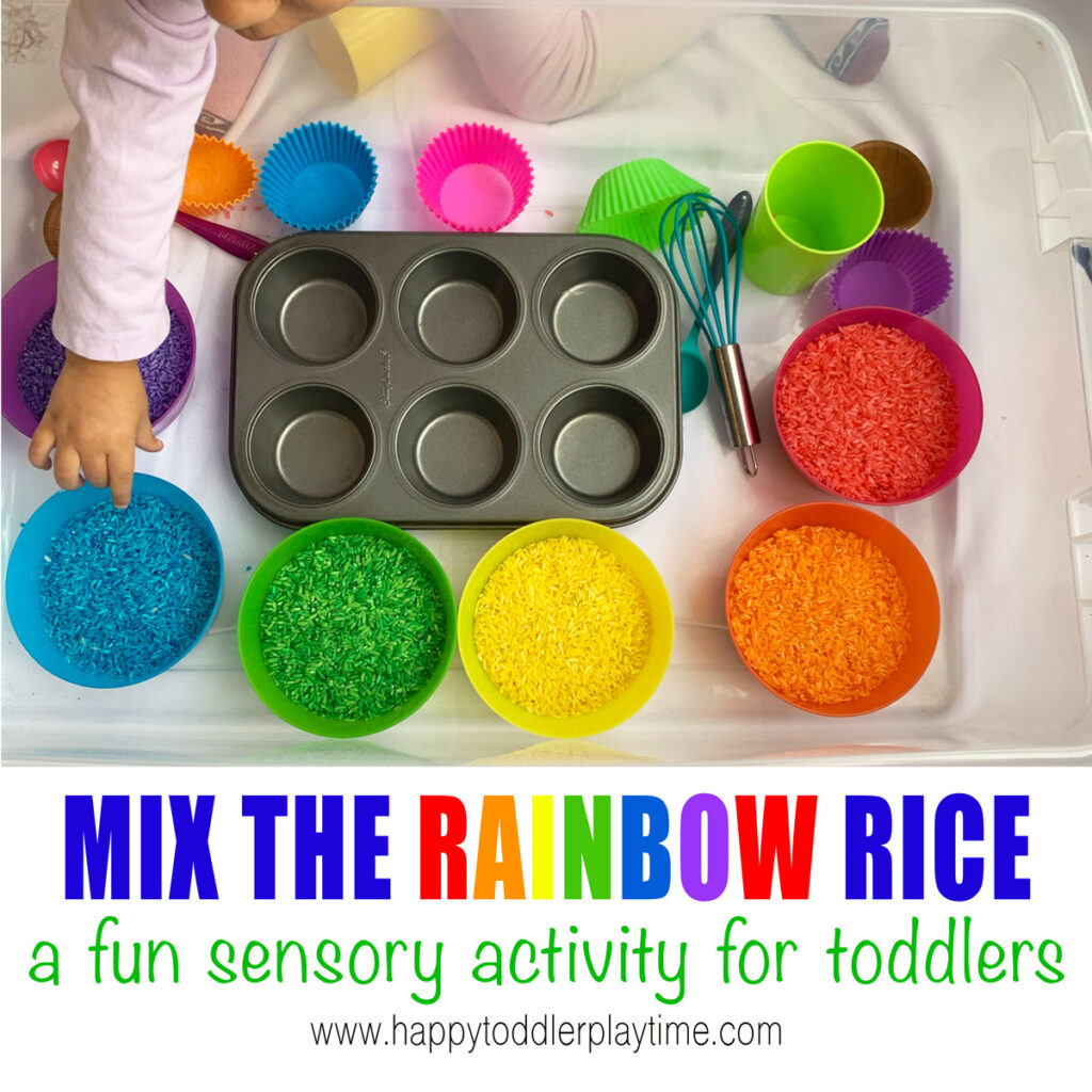 Make Rainbow Rice Toddler Activity Happy Toddler Playtime