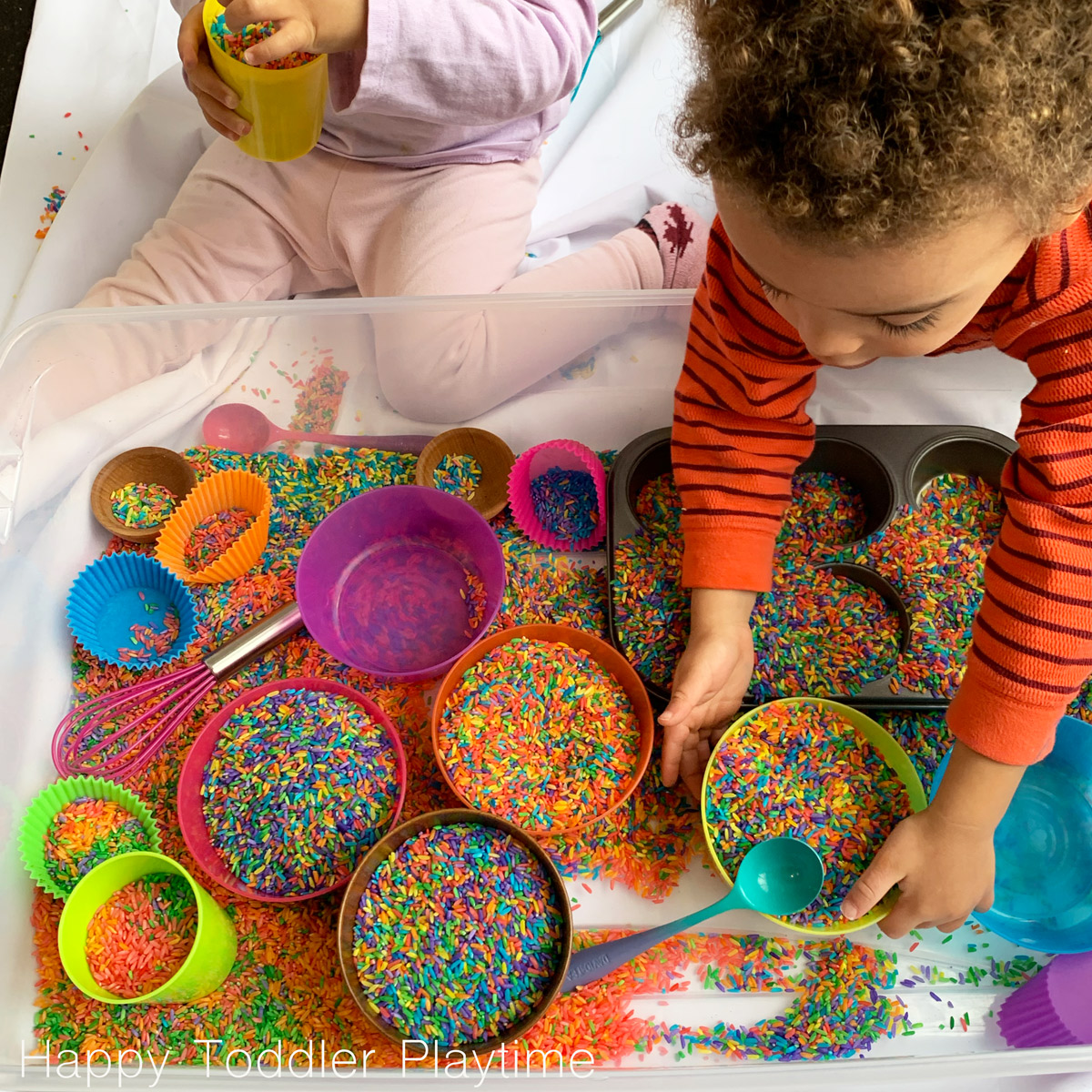 Rice Pattern Activity Make Rainbow Rice Toddler Activity - Happy Toddler Playtime