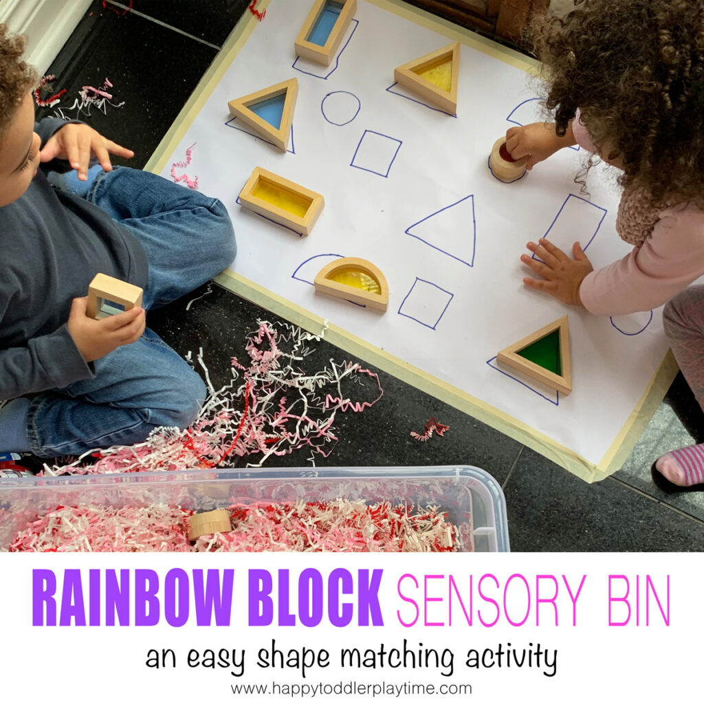 Shape Match Sensory Bin for toddlers and preschoolers