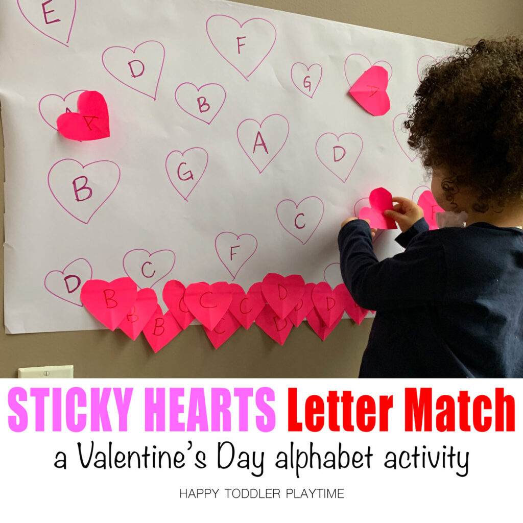 sticky hearts letter match VALENTINES DAY activity 