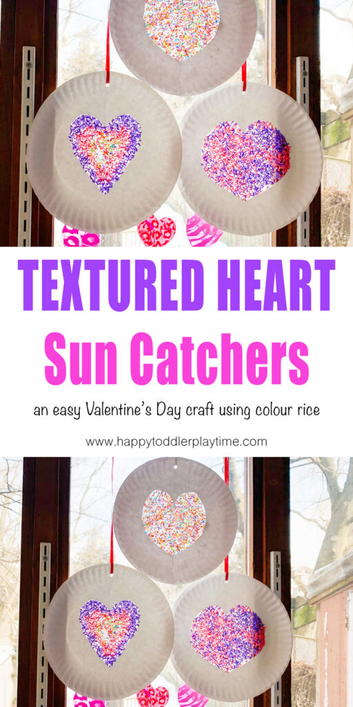 valentines day textured heart sun catchers