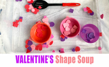 Valentine's Shape Soup for toddlers and preschoolers