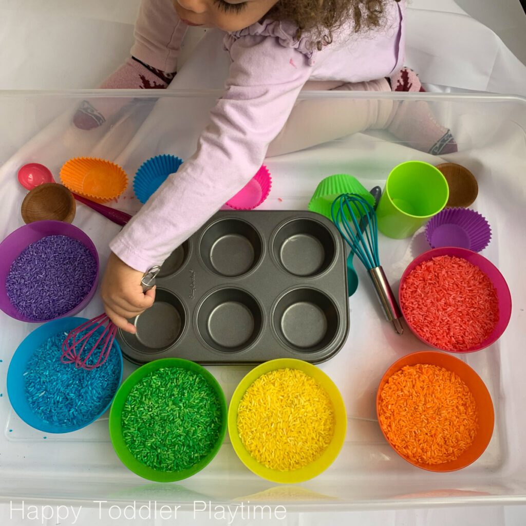 Make Rainbow Rice Toddler Activity Happy Toddler Playtime