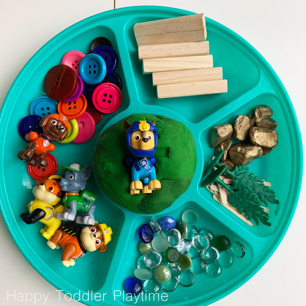 paw patrol play dough tray for kids