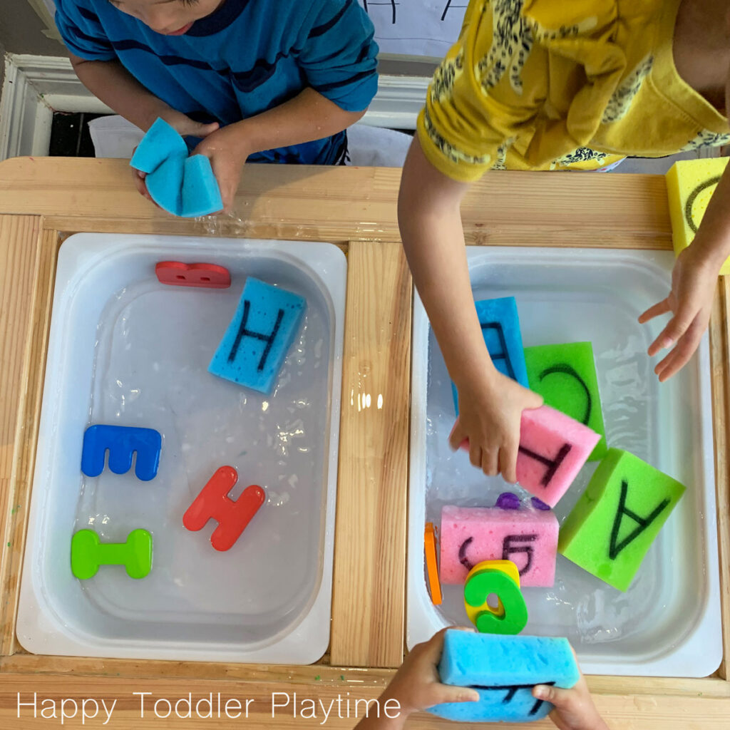 sponge letter match alphabet activity for toddlers and preschoolers 