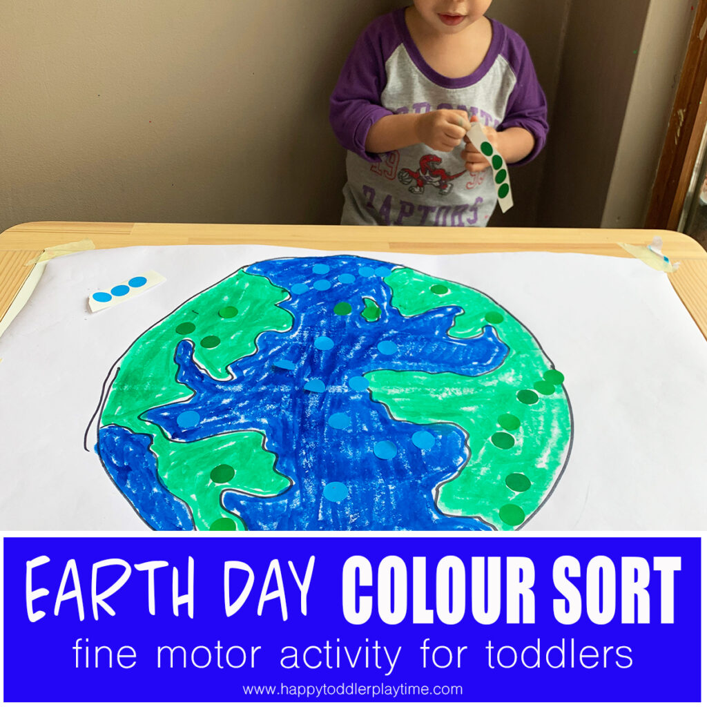 earth day colour sort with dot stickers