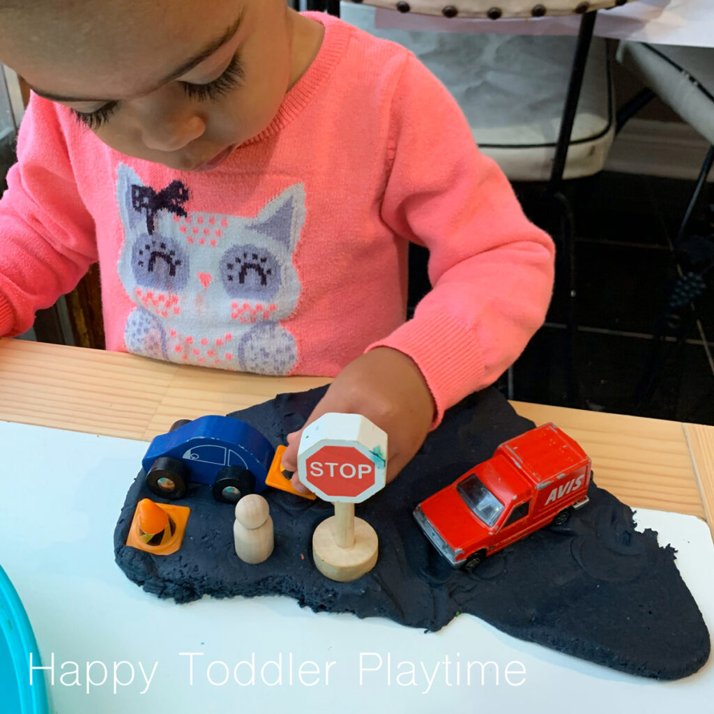 car play dough tray for toddlers and preschoolers