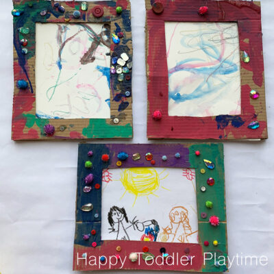 DIY Cardboard Picture Frame Mother's Day Craft - Happy Toddler Playtime
