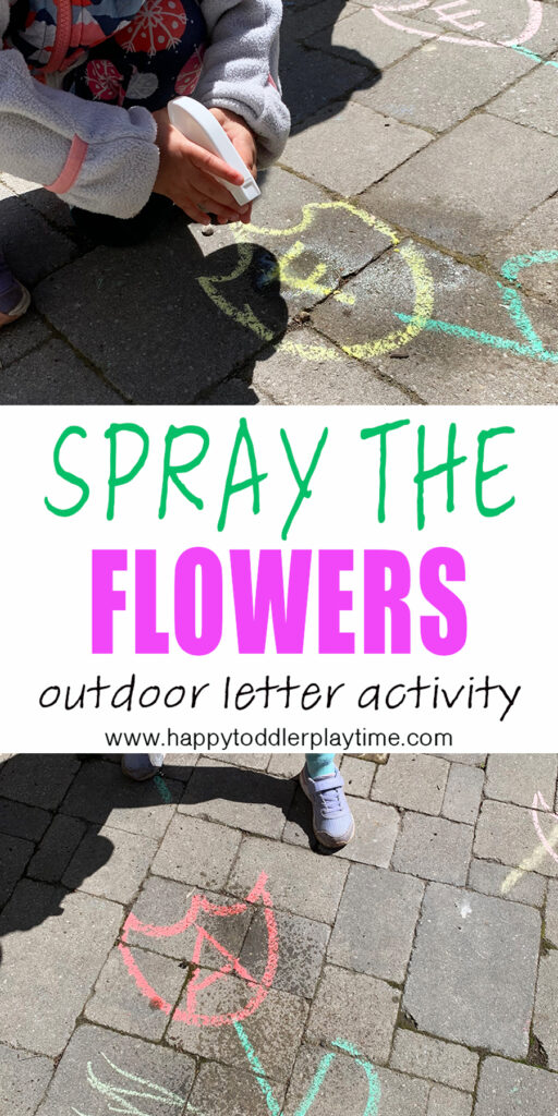 spray the flower letters toddler and preschooler activity 