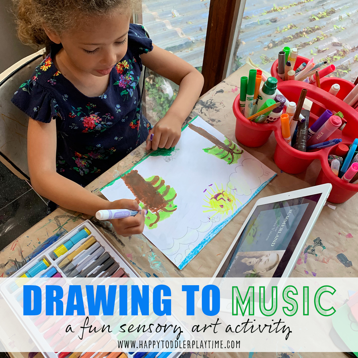 Drawing to Music Art Activity Happy Toddler Playtime