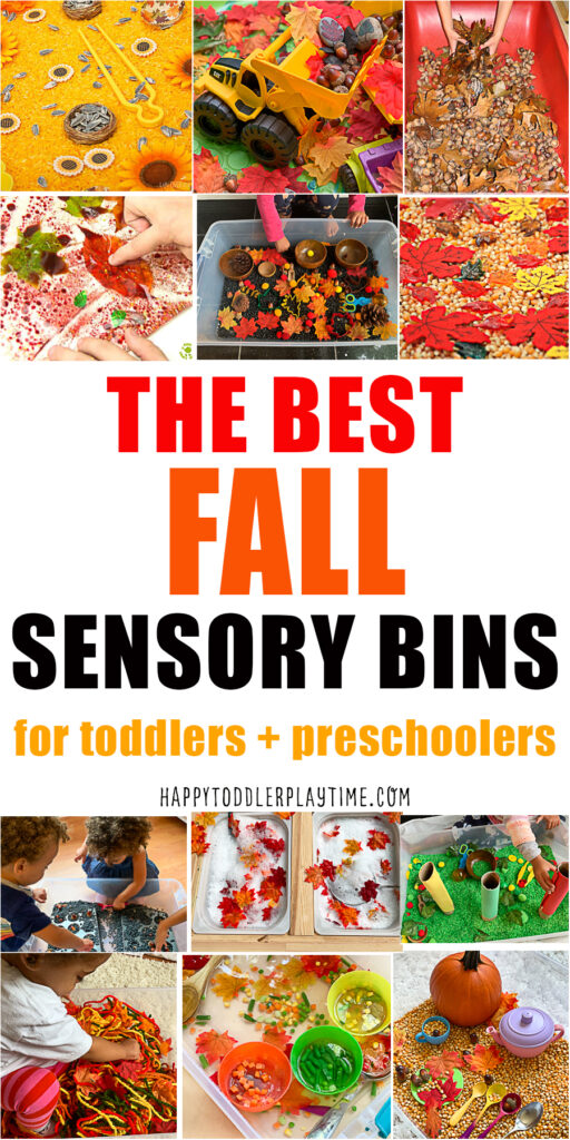 fall sensory bins for toddlers and preschoolers
