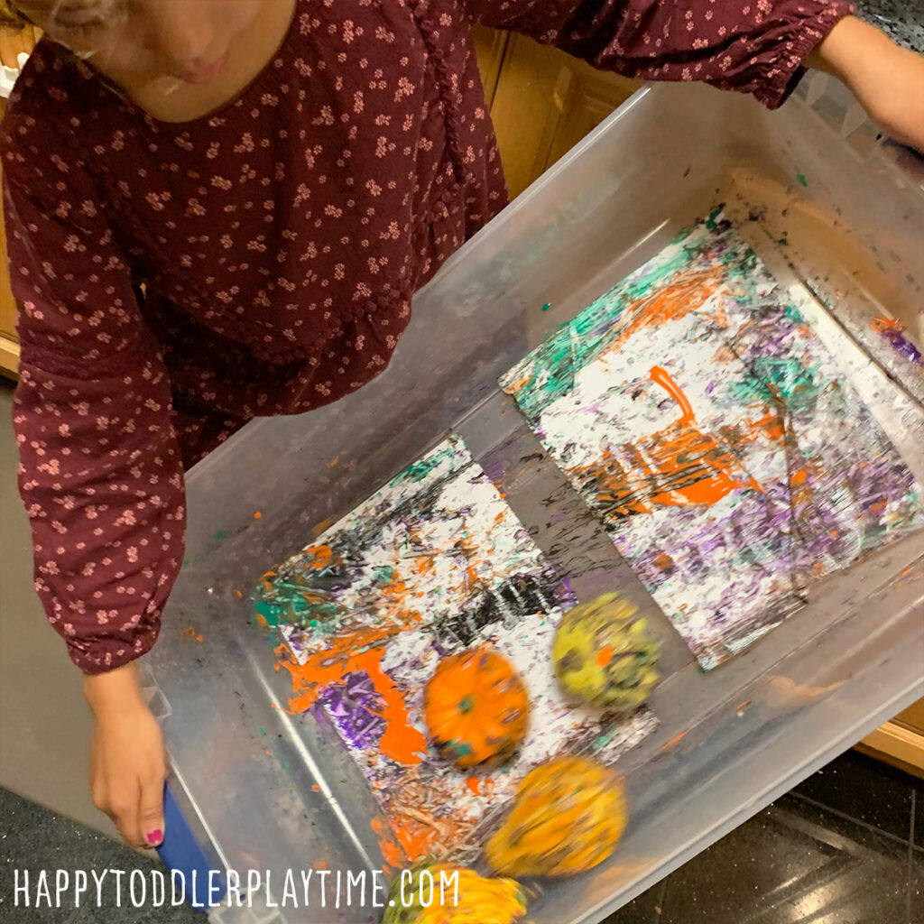 Mini Pumpkin Roll and Paint halloween activity