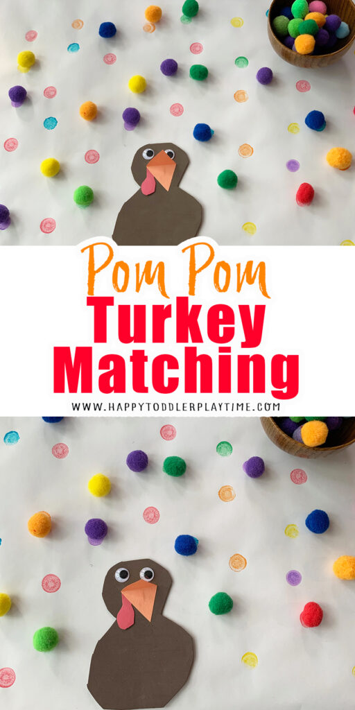 turkey Pom Pom matching thanksgiving activity 