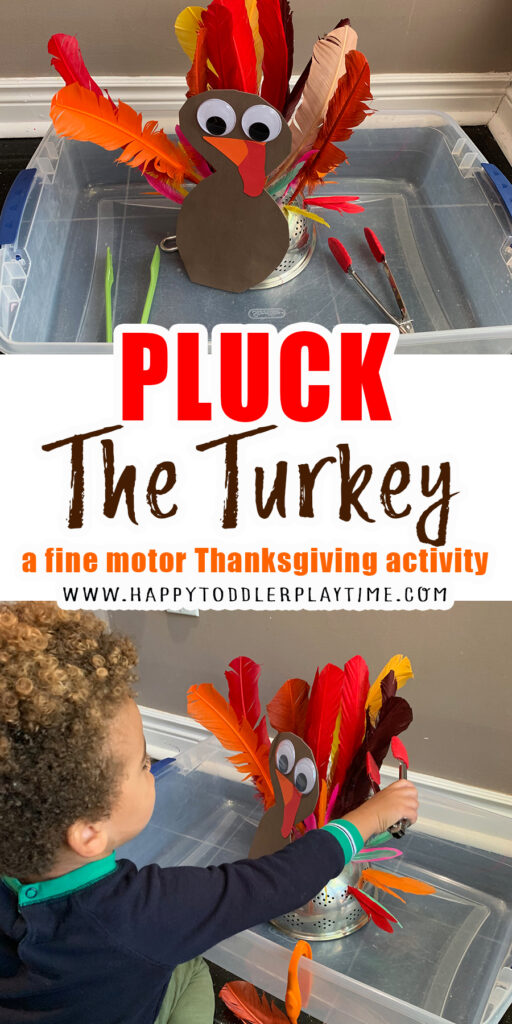 pluck the feather fine motor thanksgiving activity 