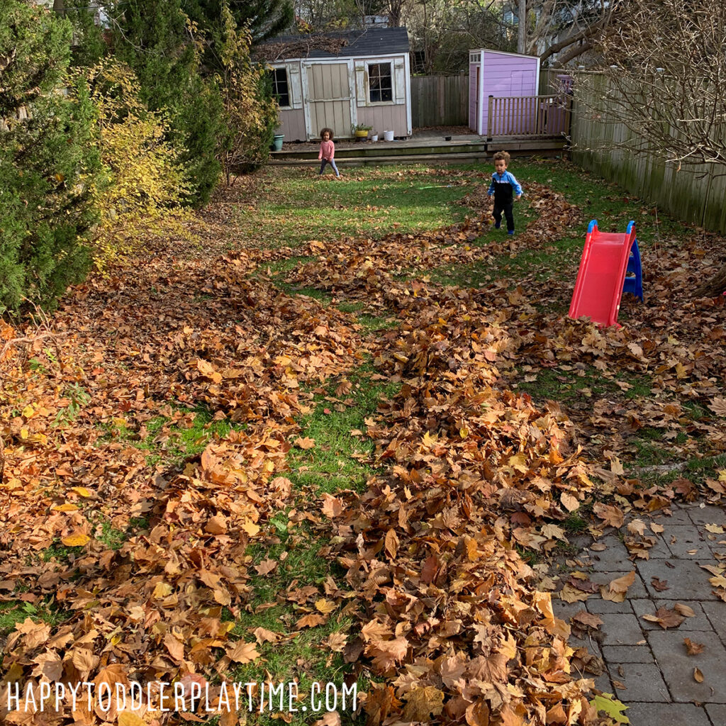 Backyard Leaf Maze for Fall