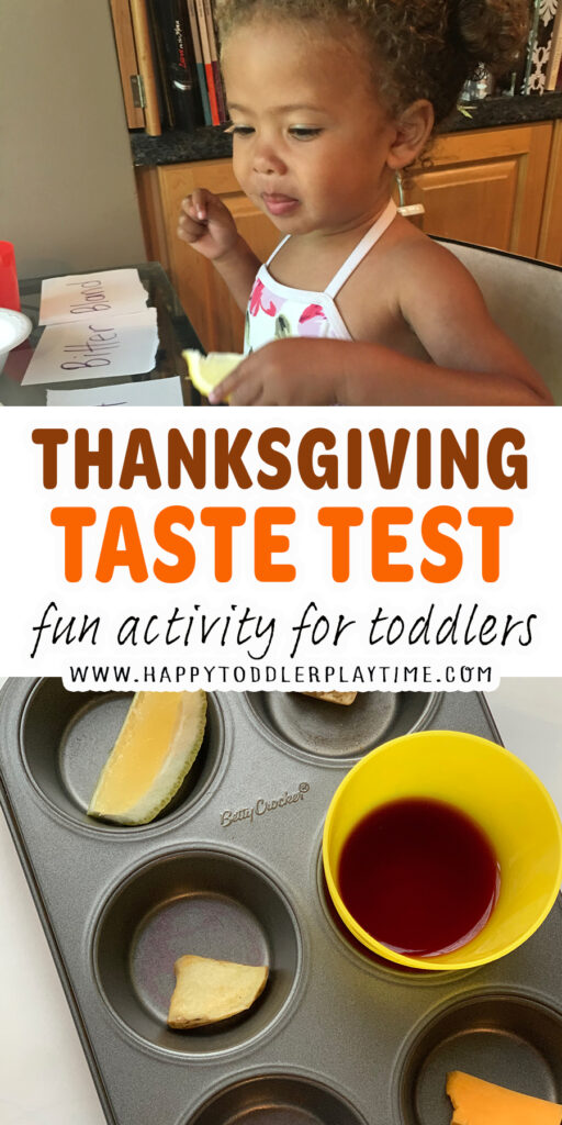 Thanksgiving Taste Test Activity for Kids