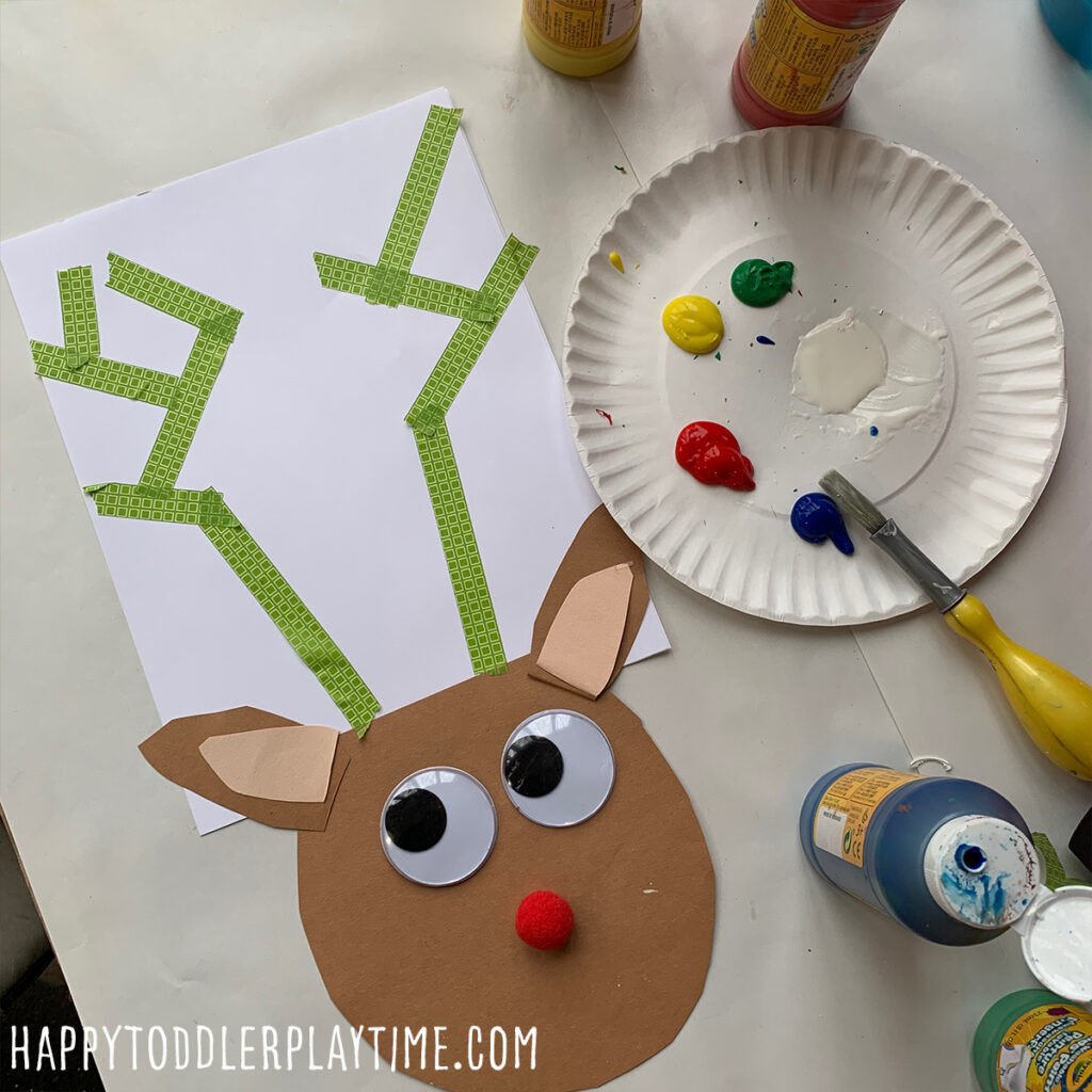 Tape Resist Reindeer Craft