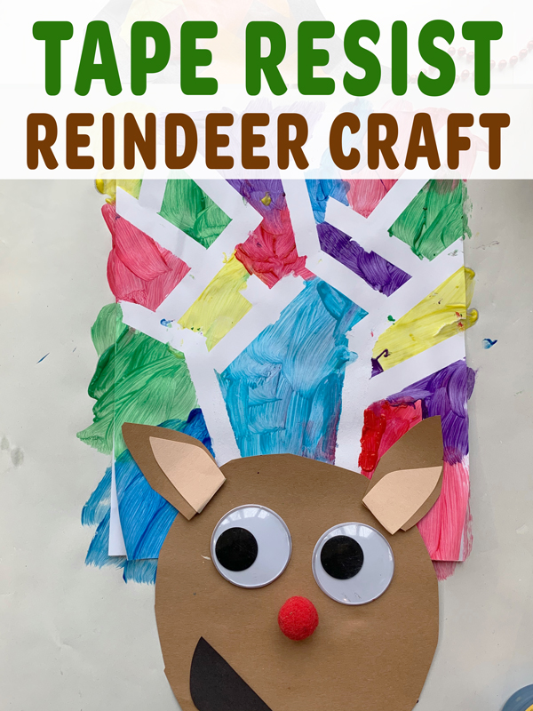 Tape Resist Reindeer Craft