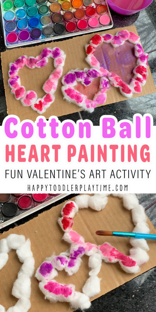 Cotton Ball Heart Painting
