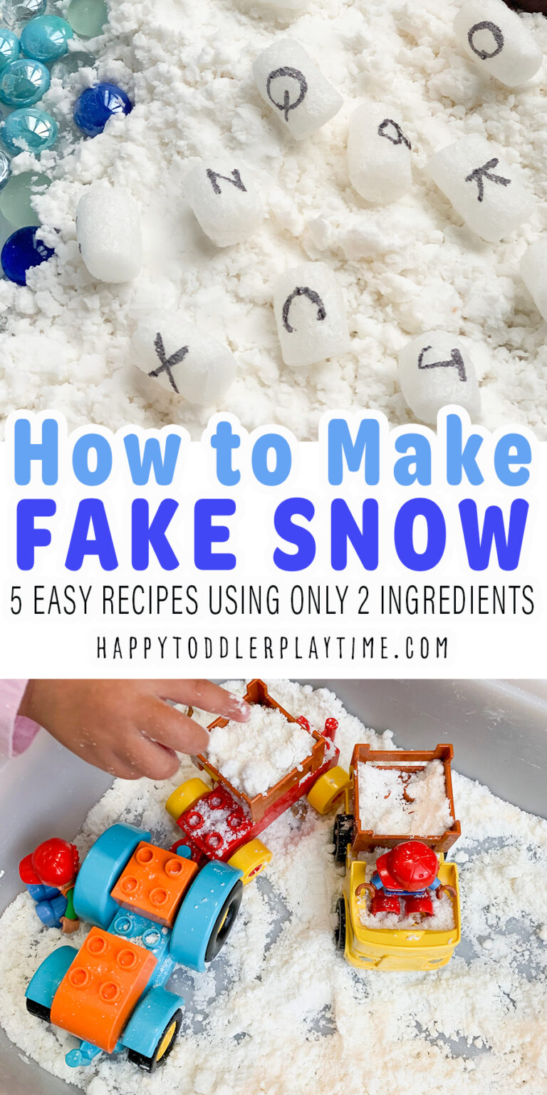How to Make Fake Snow with 2 Ingredients Happy Toddler Playtime