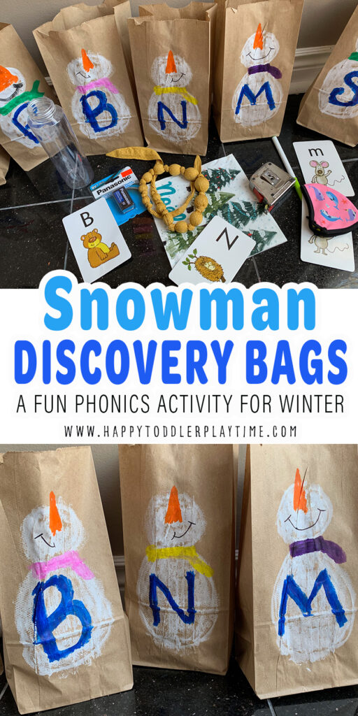 Snowman Phonics Discovery Bags