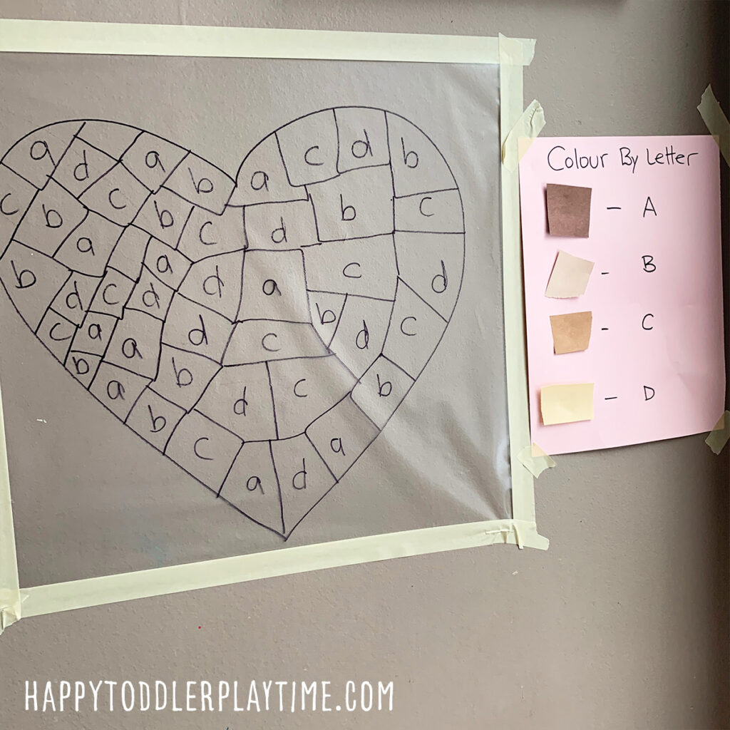 Colour the Heart Sticky Wall: Anti-Racism Activity - Happy Toddler Playtime